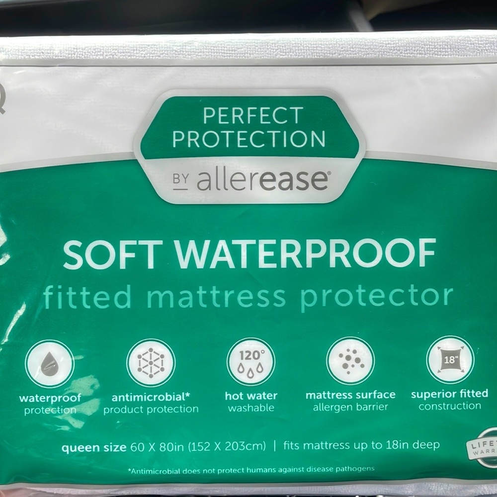 Brand New*Perfect Protection "QUEEN" Waterproof mattress protector!By allerease